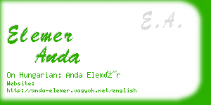 elemer anda business card